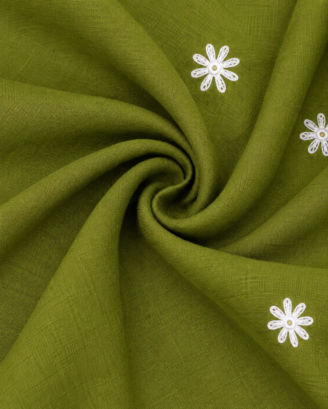 Women’s Olive Green Embroidered Kurta Pant Set with Dupatta - Image 4